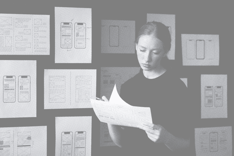 Female web designer in office